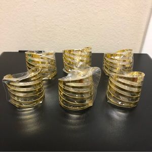 Gold Metal Napkin Ring Holders